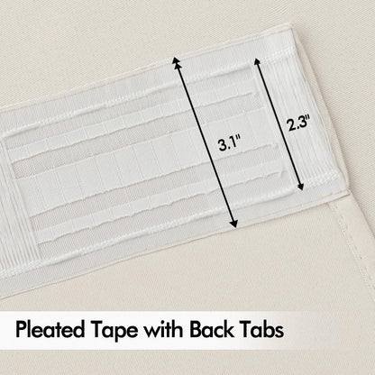 MIULEE Ivory Back Tab Blackout Curtains 120 Inch Long 2 Panels Set for Bedroom, Rod Pocket/Pinch