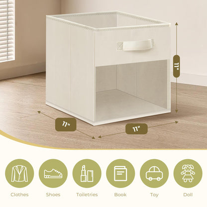 STORAGEIDEAS Storage Bins with Clear Window, 11x11 Storage Cubes, Collapsible Cube Storage Box