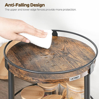 Lazy Susan Organizer, Rotating Spice Rack, 2 Tier Spice Turntable Organizer, Industrial Turntable