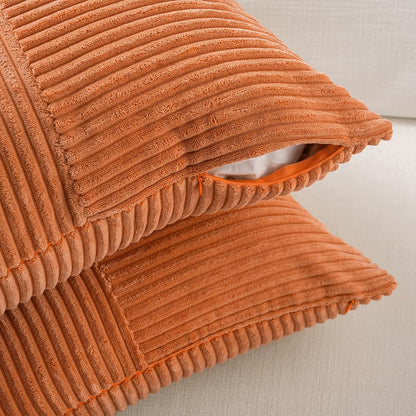 Fancy Homi 2 Packs Burnt Orange Decorative Throw Pillow Covers 18x18 Inch for Living Room Couch Bed