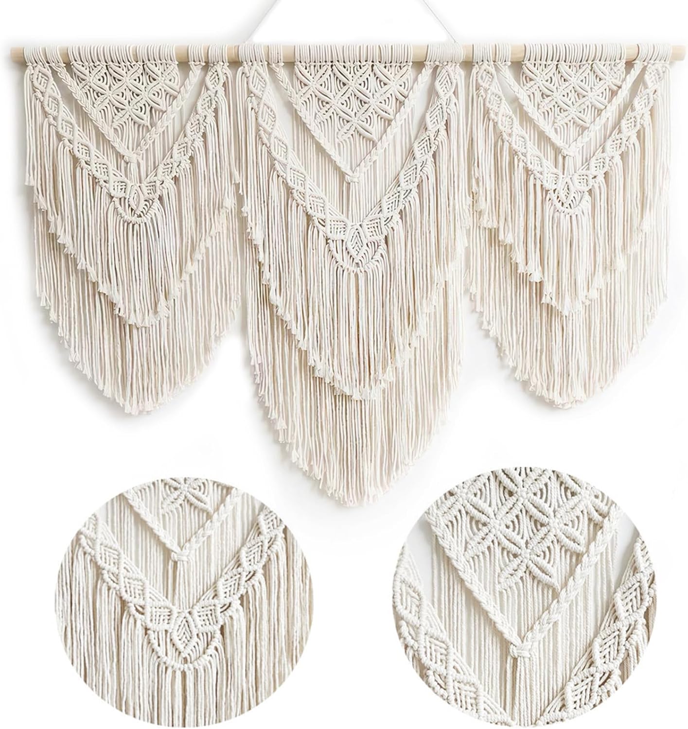 Achart Macrame Wall Hanging Large- Boho Wall Decor- large wall art- Wall Decor Living Room- Macrame