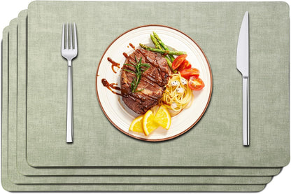 Maxpearl Faux Leather Placemats Set of 4, Waterproof - Wipe Clean - Heat Resistant - Anti Slip