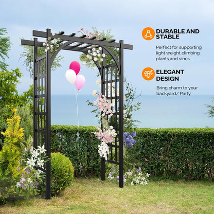VINGLI Garden Arbor, PVC Wedding Arch for Ceremony Party, Garden Trellis for Climbing Plants