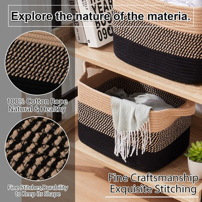 OIAHOMY Storage Basket, Woven Baskets for Storage, Cotton Rope Basket for toys,Towel Baskets for
