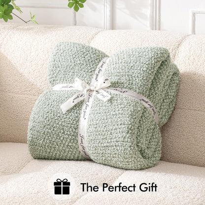 MIULEE Sage Green Super Soft Throw Blanket for Couch, Cozy Fluffy Warm Throws Knit Blankets for