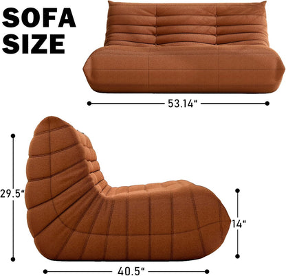Bean Bag Chair, Loveseat Fireside Chair Bean Bag Sofa Large Bean Bag Chair for Adults, 2 Seater