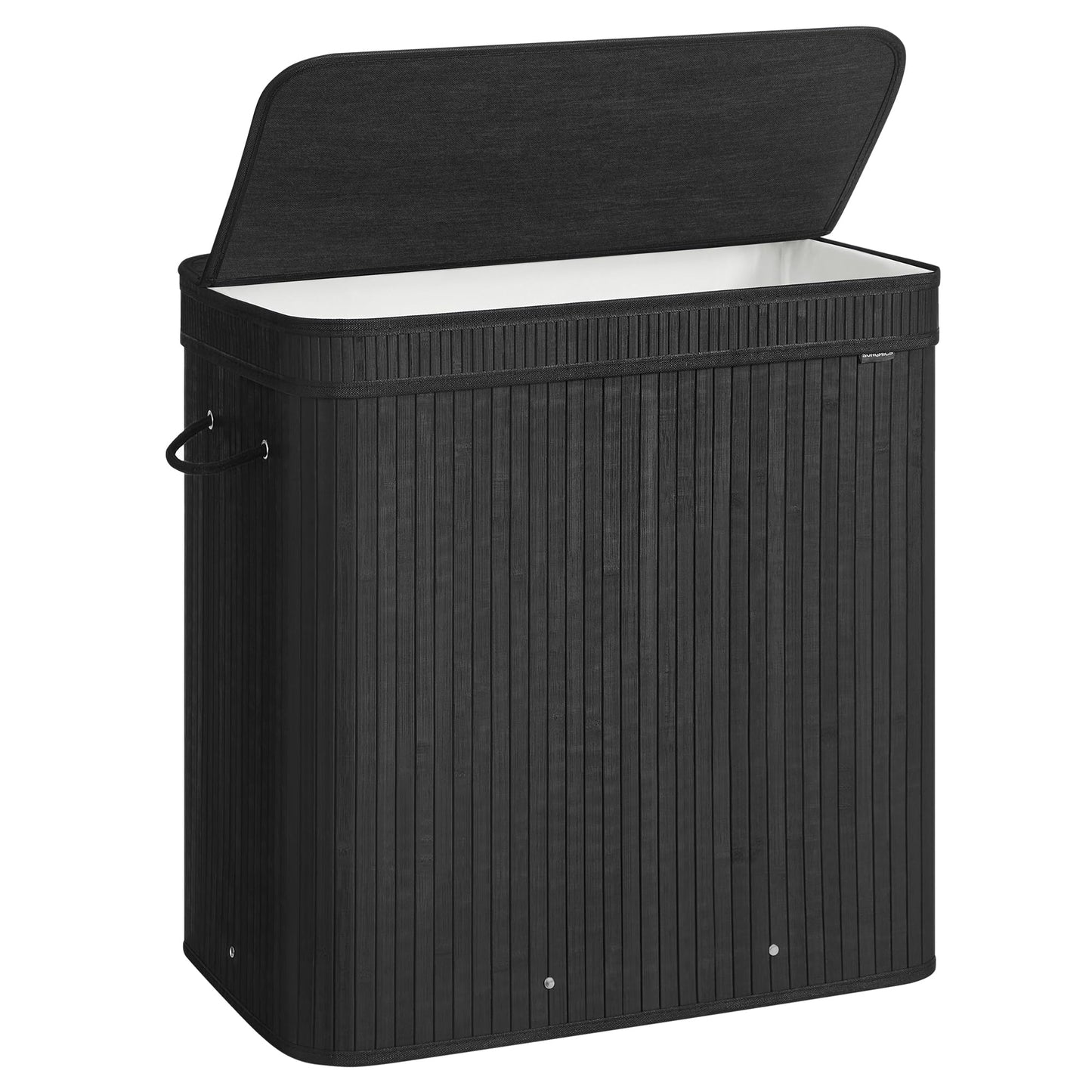 SONGMICS Laundry Hamper with Lid, Bamboo Laundry Basket, Removable Machine Washable Laundry Basket