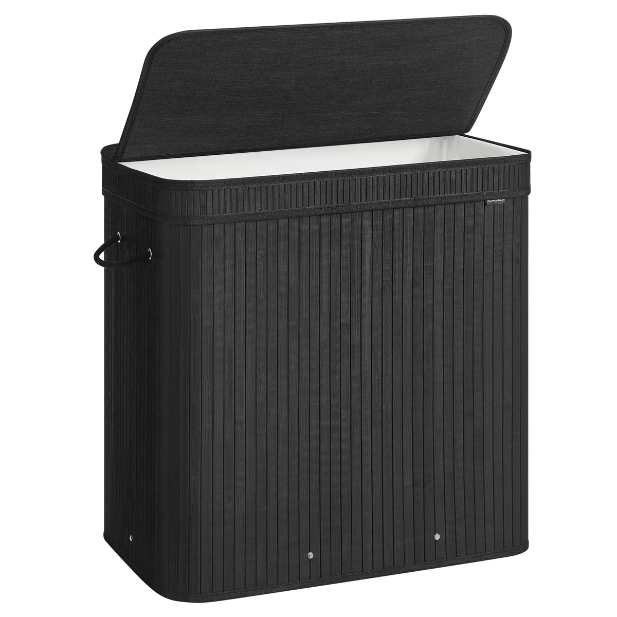 SONGMICS Laundry Hamper with Lid, Bamboo Laundry Basket, Removable Machine Washable Laundry Basket