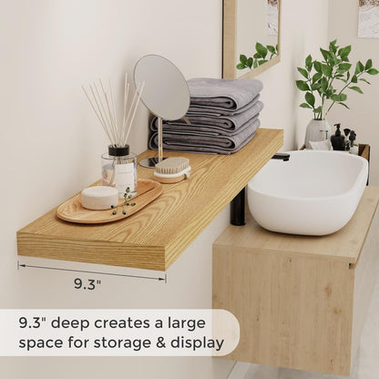 40 Inch Floating Shelvese, 40" W x 9" D Floating Shelf Set of 2, Farmhouse Wood Wall Shelves for