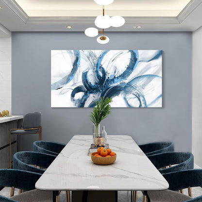 Large Canvas Wall Art Blue Abstract Pictures Wall Art for Living Room Paintings for Wall