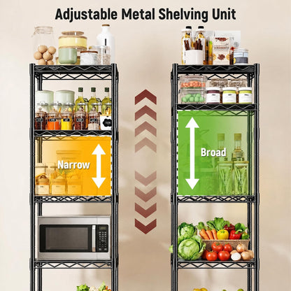 GRANNY SAYS 5-Tier Narrow Storage Shelves for Small Spaces – 15.8" W Metal Shelving Unit