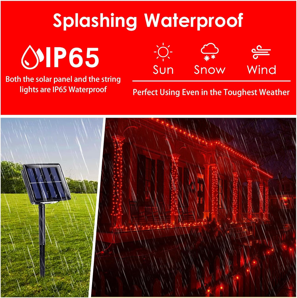 Solar String Lights Outdoor, 2-Pack Total 80FT 200 LED Solar Christmas Twinkle Lights Outside
