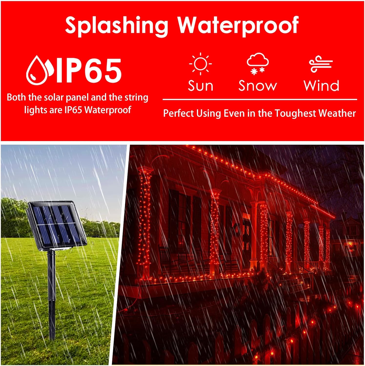 Solar String Lights Outdoor, 2-Pack Total 80FT 200 LED Solar Christmas Twinkle Lights Outside