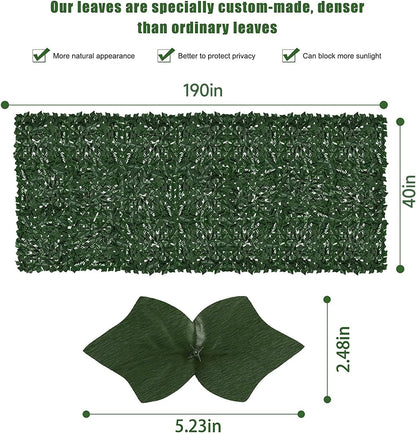 Faux Ivy Privacy Fence Screen Outdoor Expandable Artificial Greenery Roll Fake Hedge Wall Patio