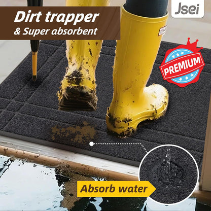 JSEI Entryway Rugs Doormat 20"x32", Non-Slip Dirt Trapper Door Mats Indoor, Washable Absorbent and