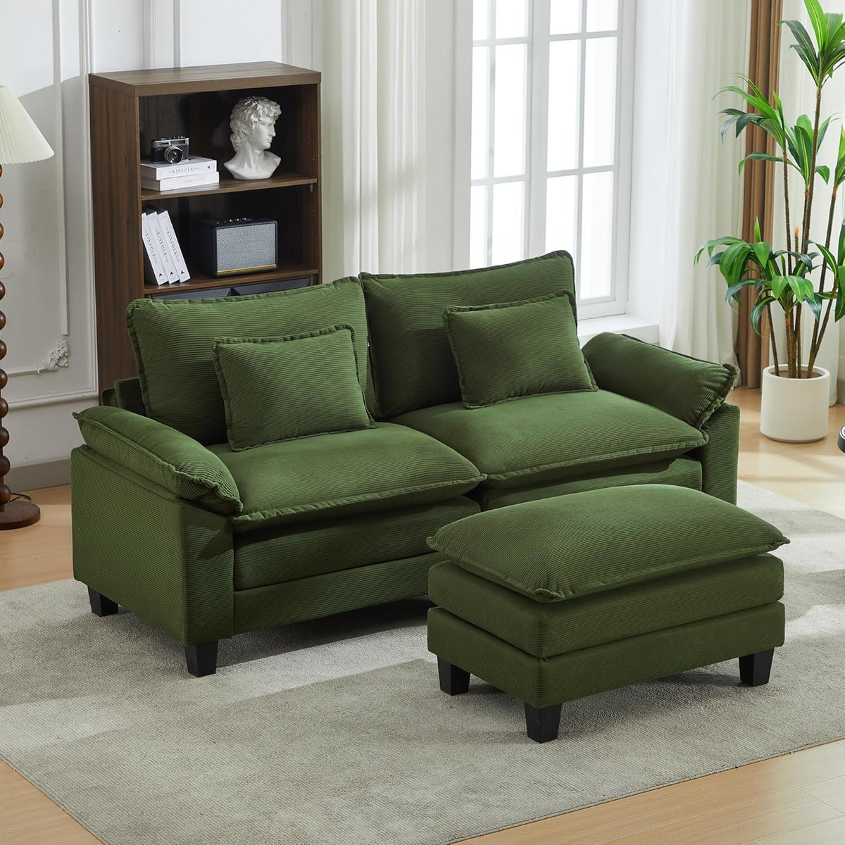URRED Modular Sectional Sofa Comfy Cloud Couch, Modern Corduroy Sofa Sleeper Deep Seat Couches with