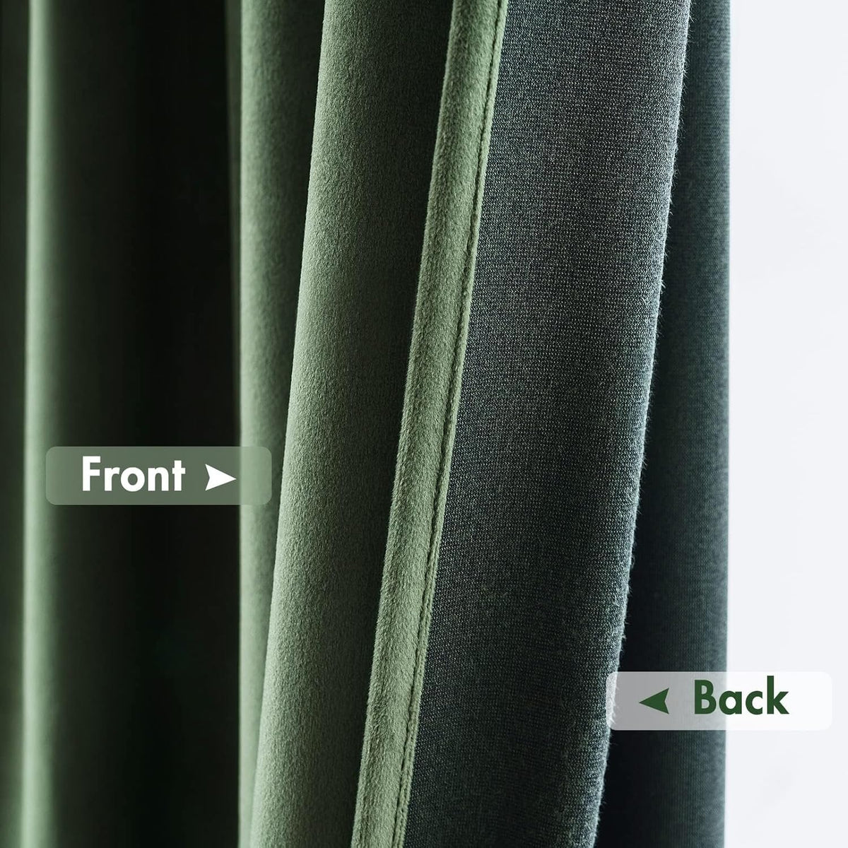 MIULEE Olive Green Velvet Curtains Thermal Insulated Blackout Curtain Drapes for Bedroom Living