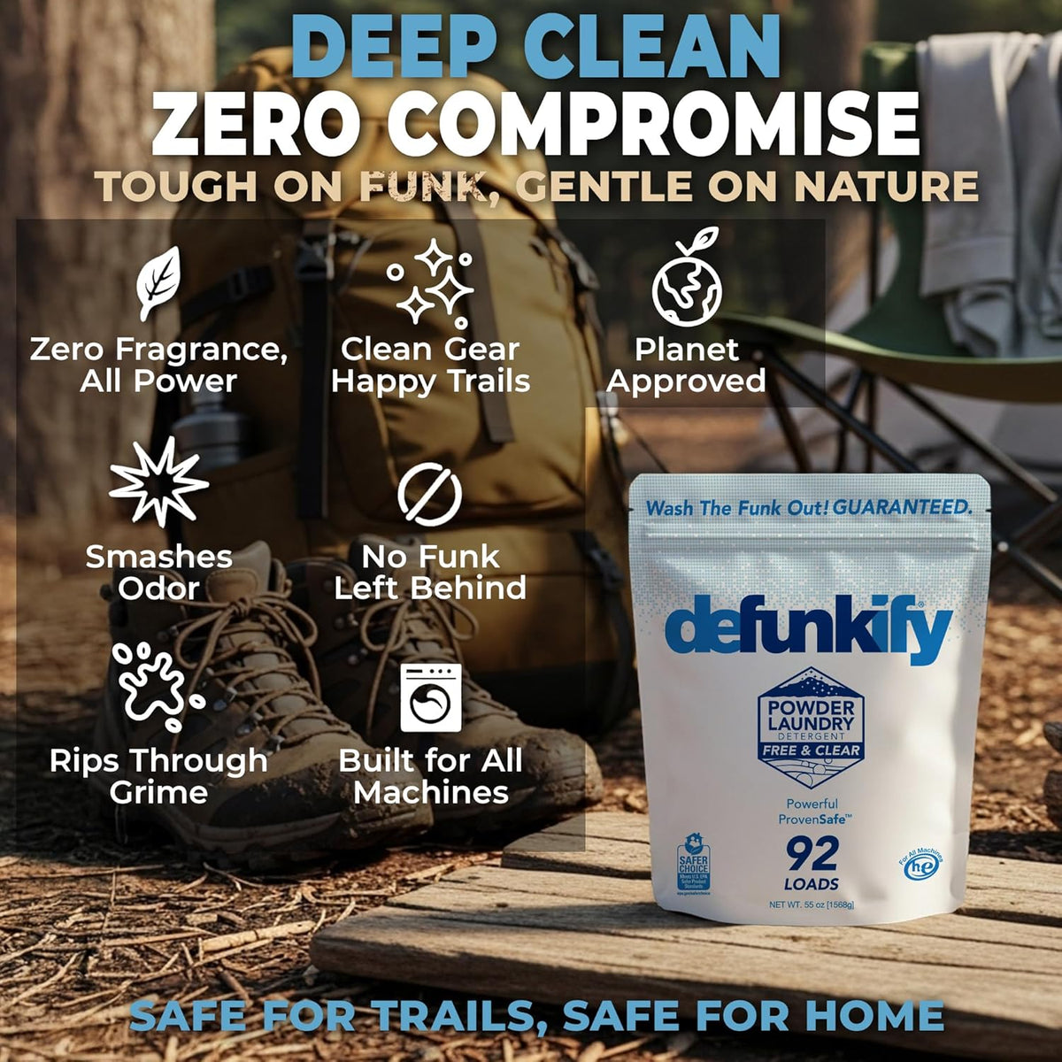 Laundry Detergent Powder, 92 Load/55oz. 'Free & Clear' Powder Laundry Detergent for Sensitive Skin.