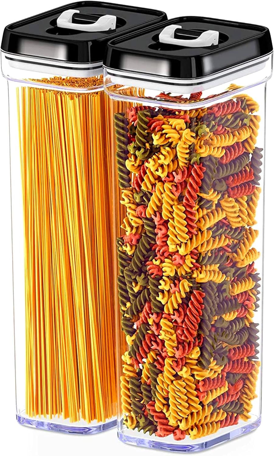 DWËLLZA KITCHEN Pasta Storage Containers for Pantry Airtight - 2 Pc Spaghetti Container Storage