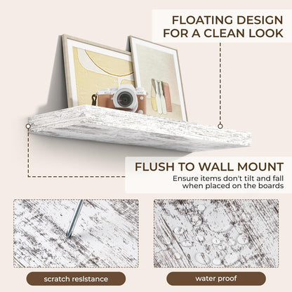 RICHFOCUS 36Inch Floating Shelves for Wall 2 Pack Shelves for Bedroom|Kitchen|Bathroom Wall Mounted
