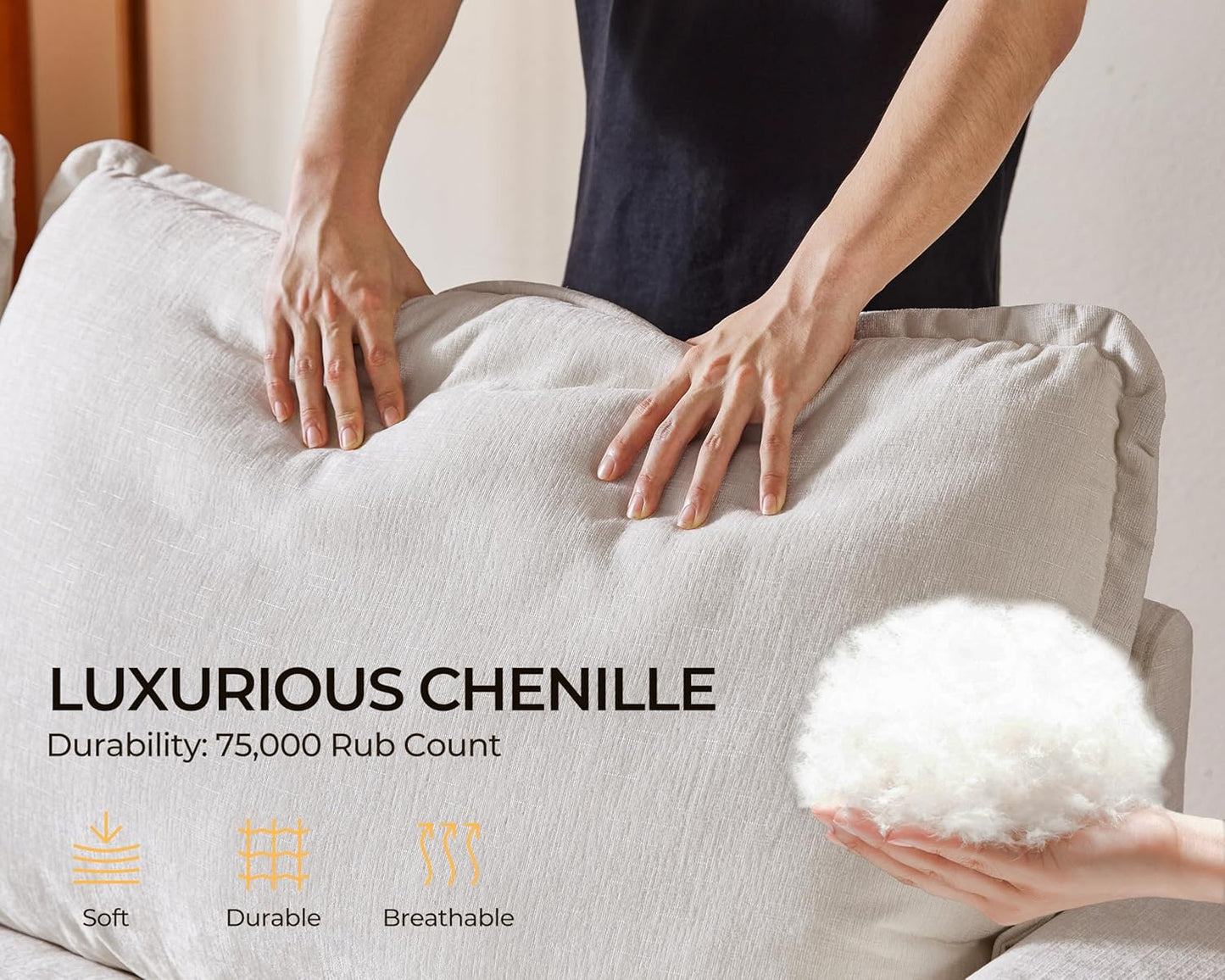 Oversized Modular Sofa Comfy Cloud Couch with Storage, Extra Deep Plush Sectional Sofa Set for
