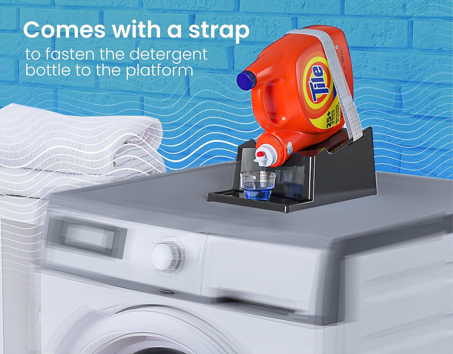TidyFriend Liquid Laundry Detergent Holder Stand with Drip Tray & Rubber-Grip Feet, Stand for
