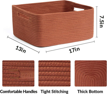 Large Storage Baskets for Organizing, Closet Shelf Baskets for Clothes Blanket Towels, Baby