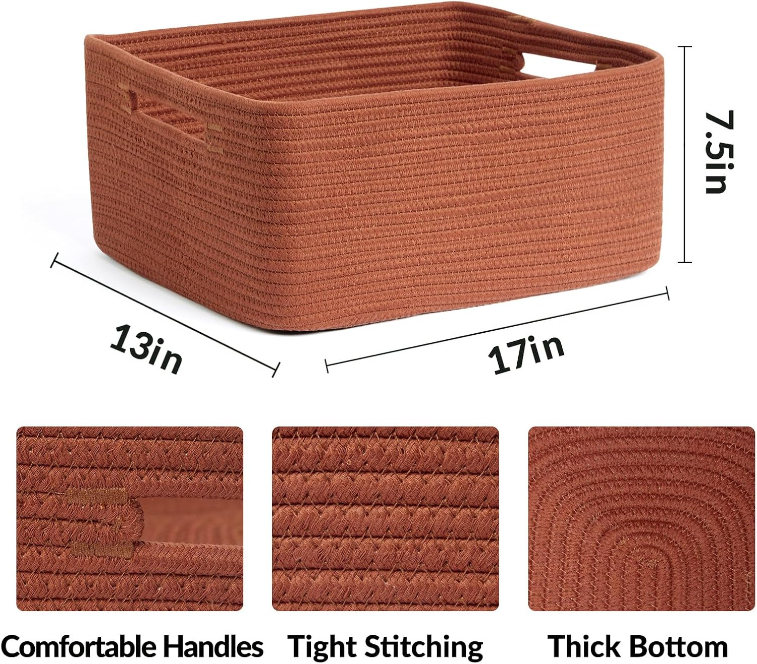 Large Storage Baskets for Shelves, Closet Organizers Bins for Clothes Blanket Towels, Baby Nursery