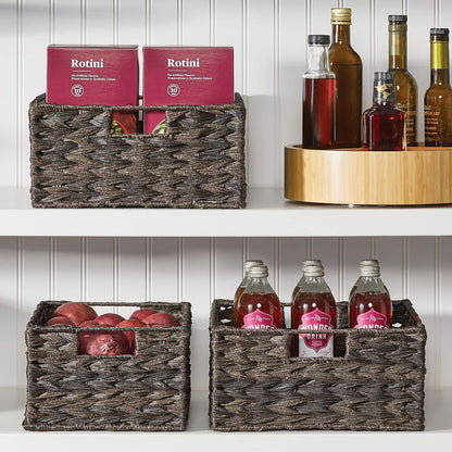 mDesign Woven Farmhouse Kitchen Pantry Food Storage Organizer Basket Box - Container Organization