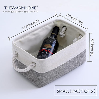 TheWarmHome Small Storage Baskets for Organizing,Storage Baskets for Shelves,Small Fabric Storage