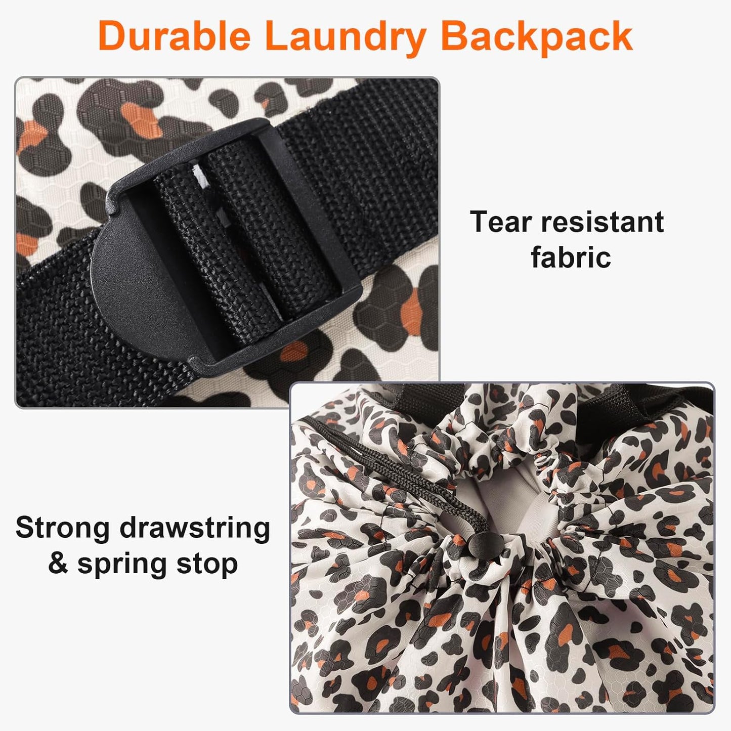Laundry Bag Backpack Durable Laundry Bag with Shoulder Straps and Mesh Pockets Portable Laundry