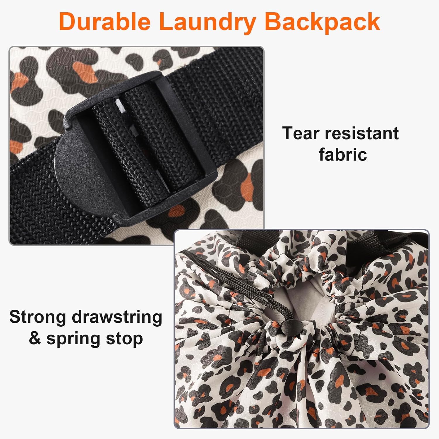 Laundry Bag Backpack Durable Laundry Bag with Shoulder Straps and Mesh Pockets Portable Laundry