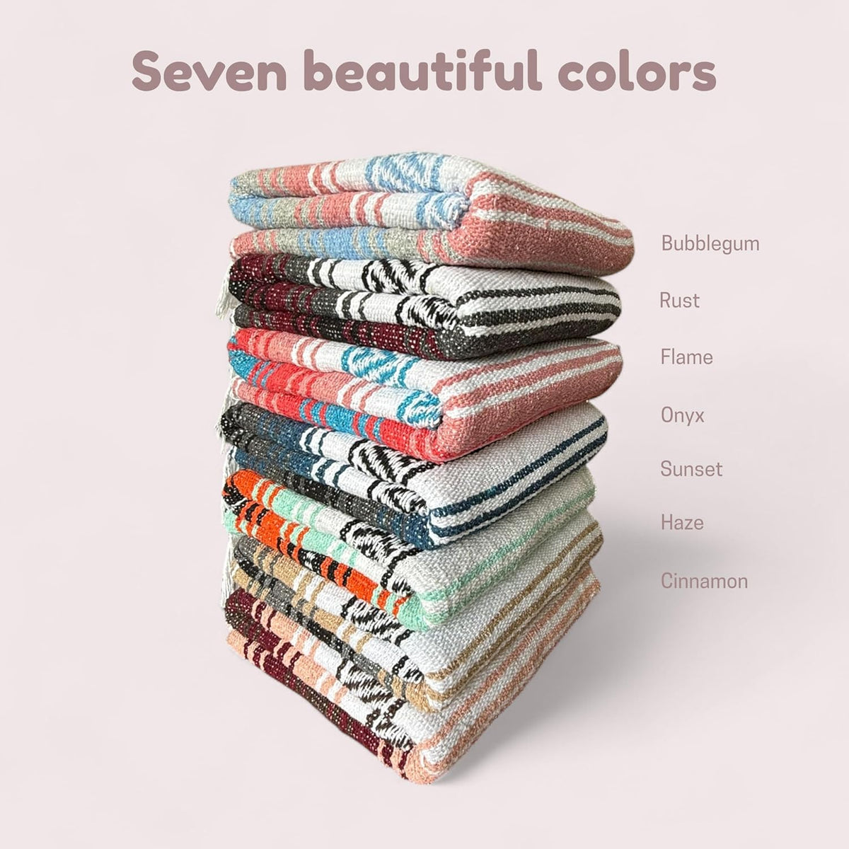 Traditional Handwoven Mexican Blanket, Large Falsa Serape - Soft & Durable - Vibrant Beach, Picnic