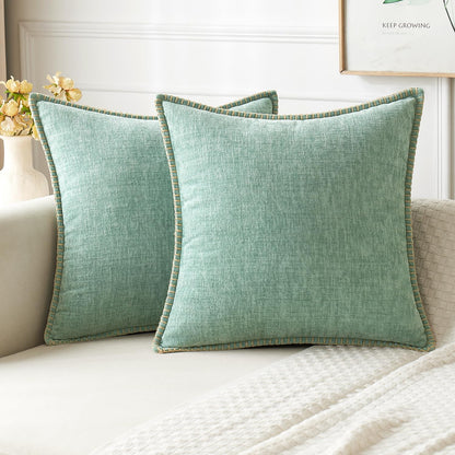MIULEE Pack of 2 Couch Throw Pillow Covers 20x20 Inch Greyish Green Farmhouse Decorative Pillow