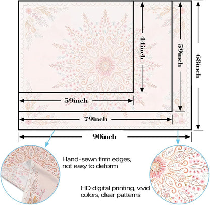 Lunerfex Floral Mandala Tapestry Boho Tapestry for Bedroom Pink Tapestries Wall Hanging Living Room