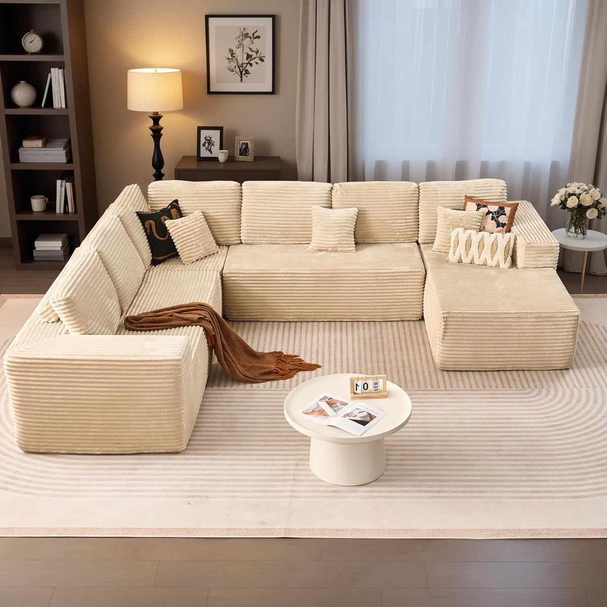 HOOOWOOO Cloud Sectional Couches for Living Room,Modular Sectional Sofa No Assembly,133X108 Inch