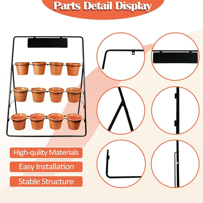 Sunnyglade 3-Tier Metal Plant Stand Rack Multiple Flower Pot Holder Shelf Ladder Plant Display