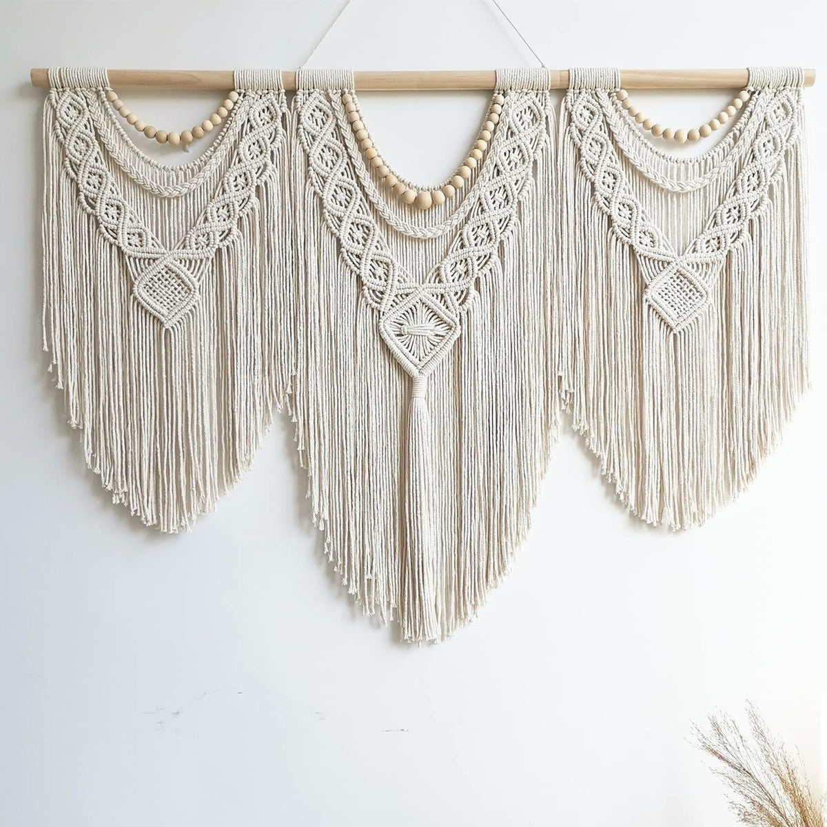 guzhiou large macrame wall hanging - Boho Tapestry Macrame Wall Decor Art- Chic Bohemian Handmade