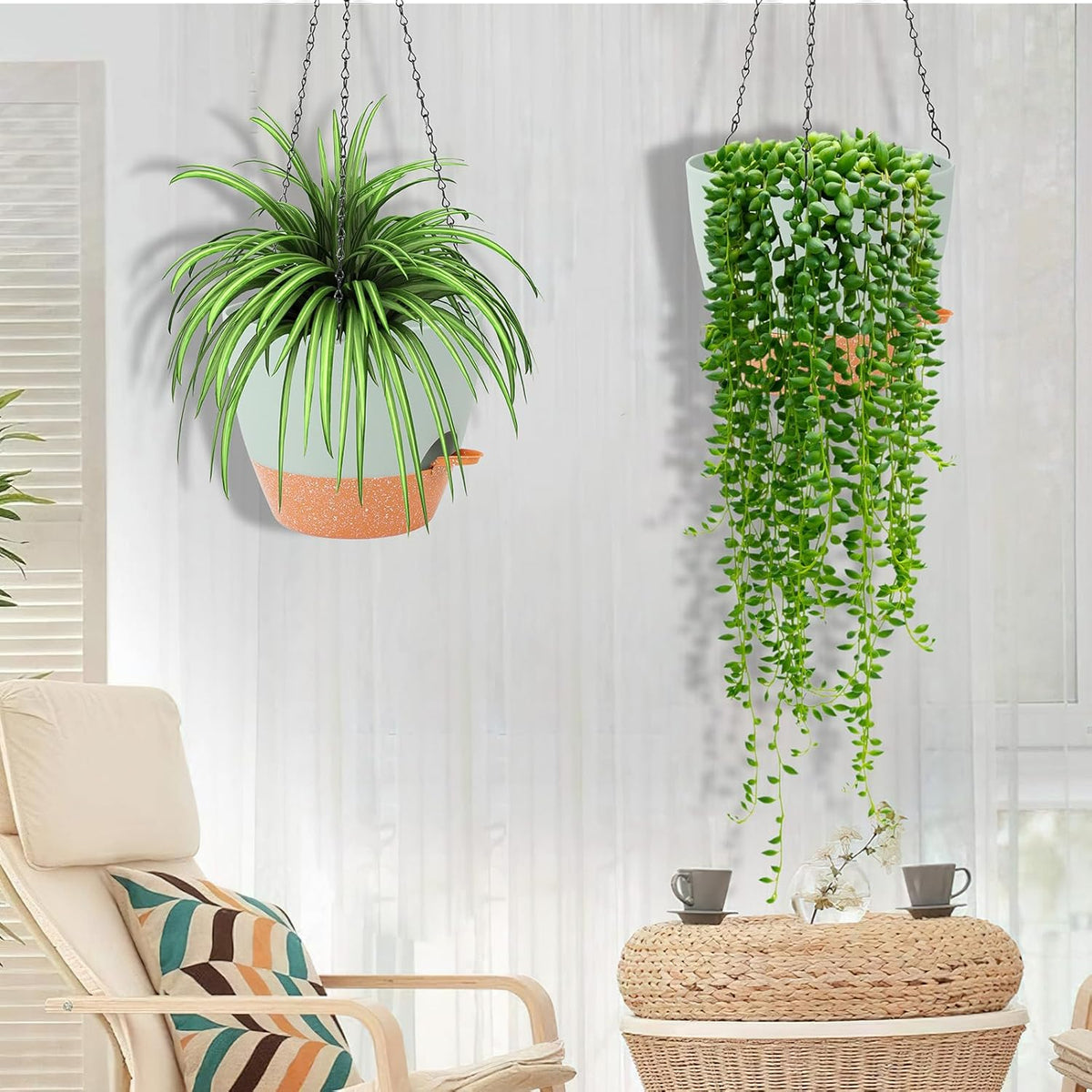 GARDIFE Hanging Planter, 10 inch Hanging planters for Indoor. Outdoor Plants, Self Watering Plant