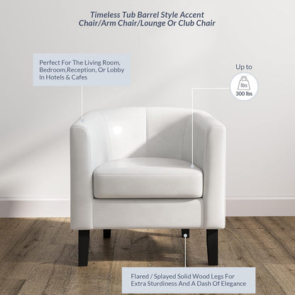 BELLEZE Accent Barrel Chair, Club Tub Sofa Corner Chair with Flared Legs and Cozy Soft Padding for