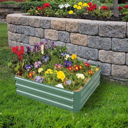 4x4x1ft Metal Raised Garden Bed Kit，Galvanized Garden Bed Box for Vegetables, Flowers, Herbs, and