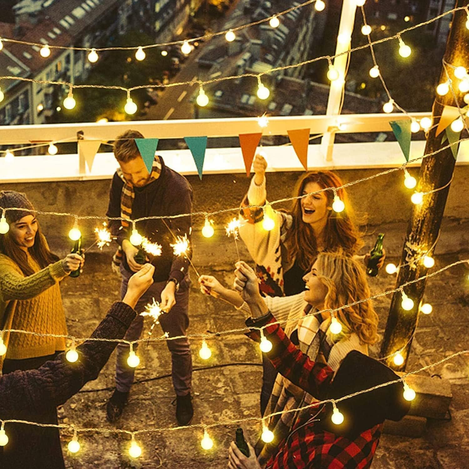Globe String Lights Plug in 116 Ft. 200 LED 8 Modes with Remote,Waterproof Fairy String Lights for