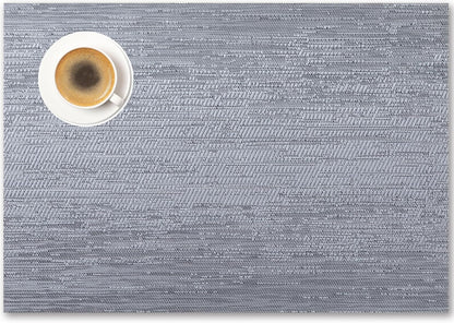 Placemats Set of 8 - Easy Clean Woven Vinyl Placemat for Dining Table, Indoor/Outdoor Place Mats
