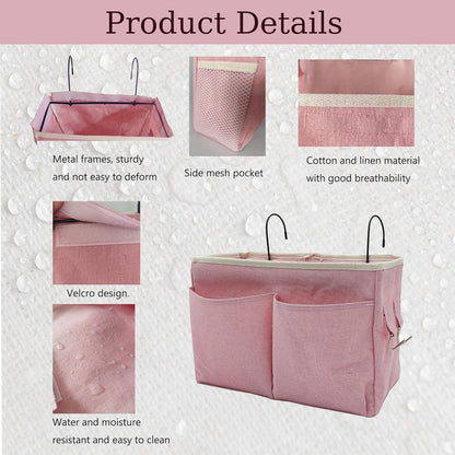 2-Pack Bedside Caddy Bedside Hanging Storage Basket Multi-Function Organizer Caddy for Bunk and
