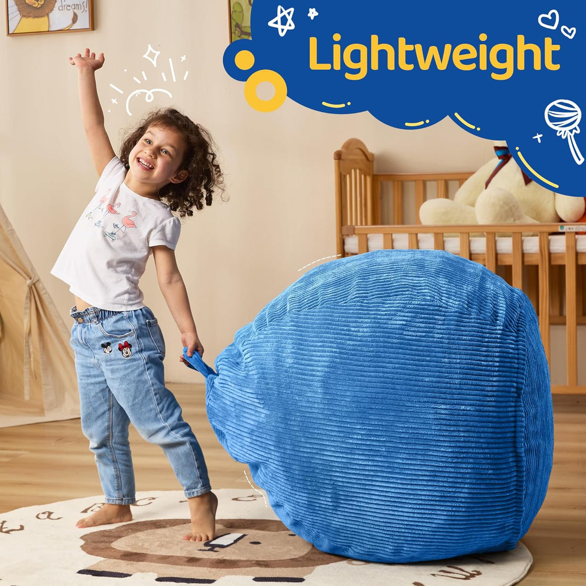 Bean Bag Chairs Teardrop Bean Bag Chair Beanbag Chair with Memory Foam Filled Machine Washable