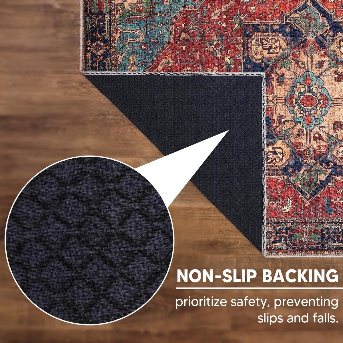 Keen Home Design 6x9 Rug - Machine Washable Area Rug with Non-Slip Backing, Ideal for Living Room