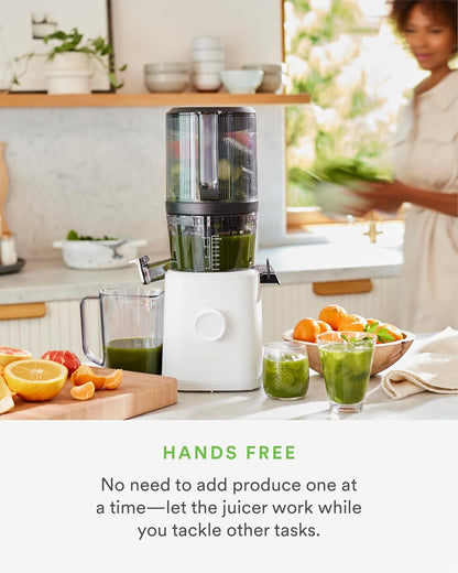 Nama J2 Cold Press Juicer – Self Feeding for Hands-Free Operation with Wide Mouth Hopper for Whole