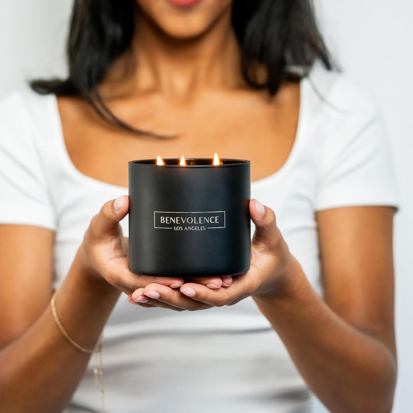 Benevolence LA 3 Wick Candle, Charcoal Large Scented Candle | Soy Candles | Gifts for Women and Men