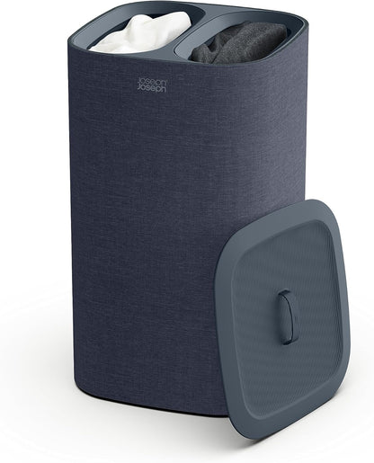 Joseph Joseph Tota 60 liter/15.8 gallon Laundry Hamper Separation Basket with lid, 2 Removable