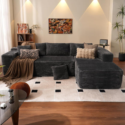 ovios 104" Cloud Sectional Couch with L-Shape Chaise,Modern Modular Sofa with Deep Seat